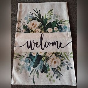 Floral Welcome Sign with Greenery